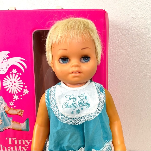 Tiny Baby Chatty Cathy With Case From Mattel 1962 Outfit & Bottle No Talk - Picture 2 of 11